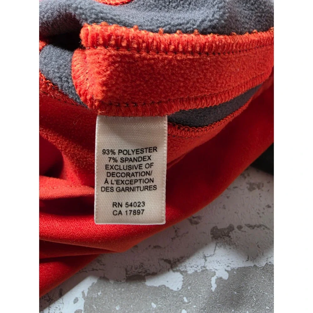 Banana Republic Mens Quarter Zip Pullover Orange Gray Athletic Fleece 233118-03